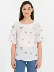 Блузка женская, белая, короткий рукав