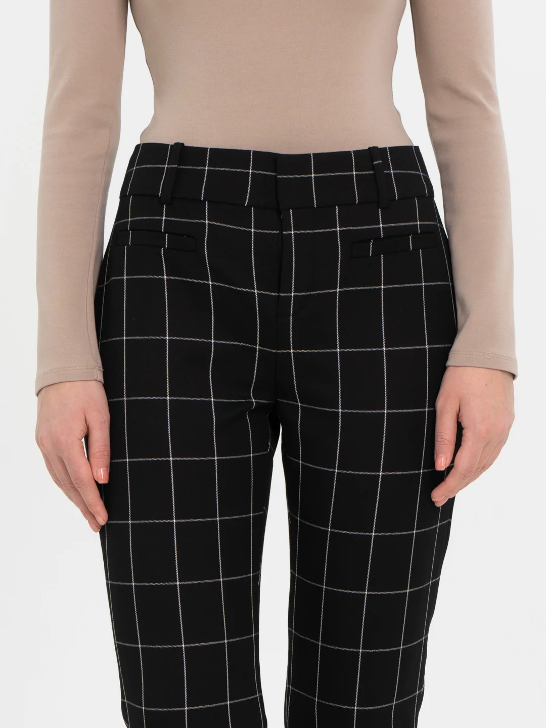 Черный calvin Klein Modern Essential Pant Классические брюки в клетку, зауженные, чёрного цвета