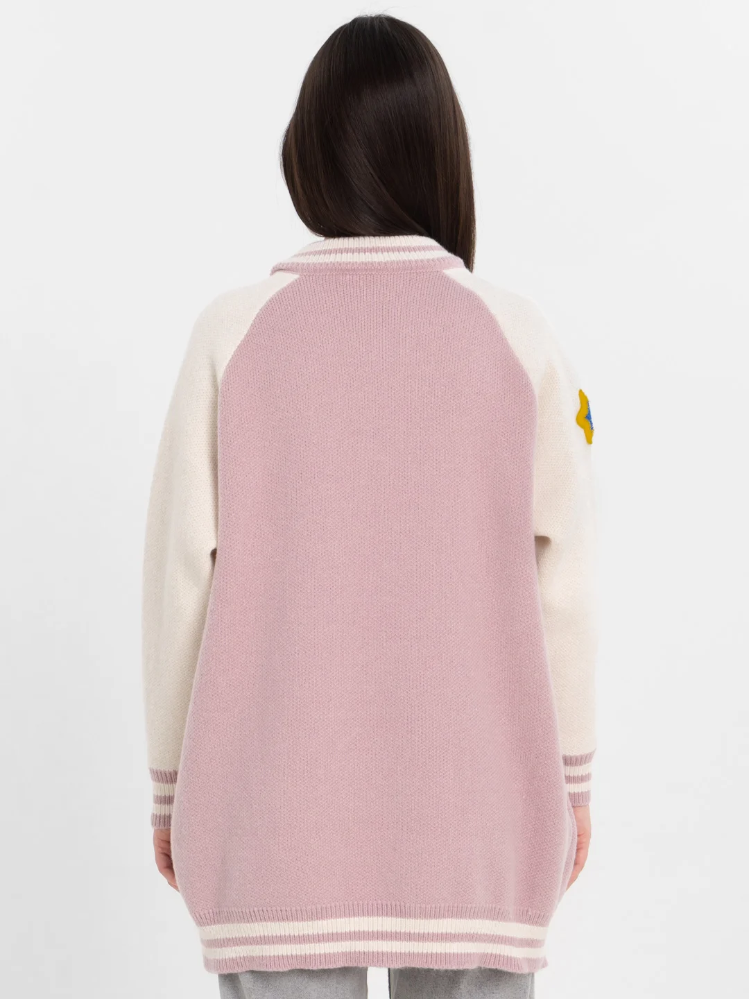 Сиреневый женский бомбер свободного кроя, oversize