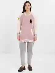 Сиреневый женский бомбер свободного кроя, oversize