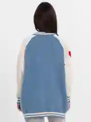 Небесно-голубой женский бомбер свободного кроя, oversize