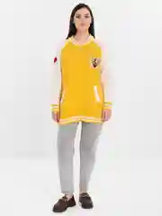Горчичный женский бомбер свободного кроя, oversize