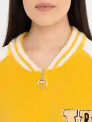 Горчичный женский бомбер свободного кроя, oversize