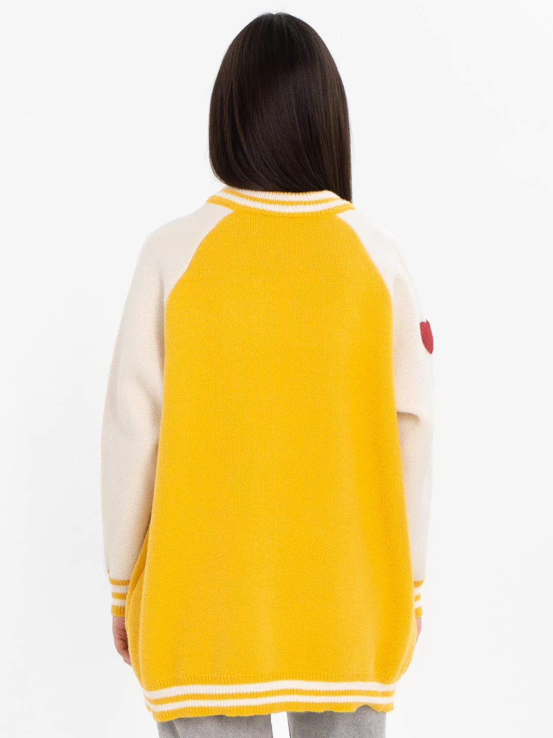 Горчичный женский бомбер свободного кроя, oversize