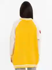 Горчичный женский бомбер свободного кроя, oversize