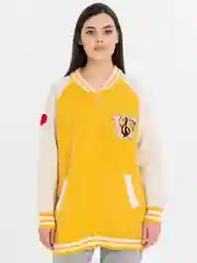 Горчичный женский бомбер свободного кроя, oversize