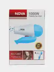 Голубой фен для волос, со складной ручкой, дорожный, для путешествий, NOVA