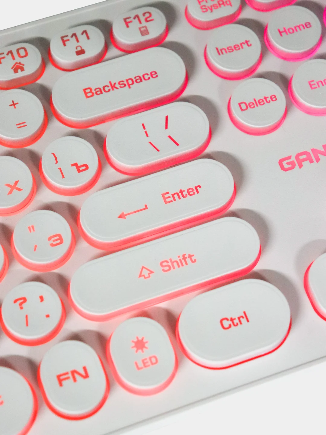 Белый клавиатура Dialog Gan-Kata KGK-16U, игровая, с RGB-подсветкой, USB, подарок на 8 марта