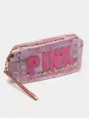 Розовый косметичка PINK на молнии с бусинами
