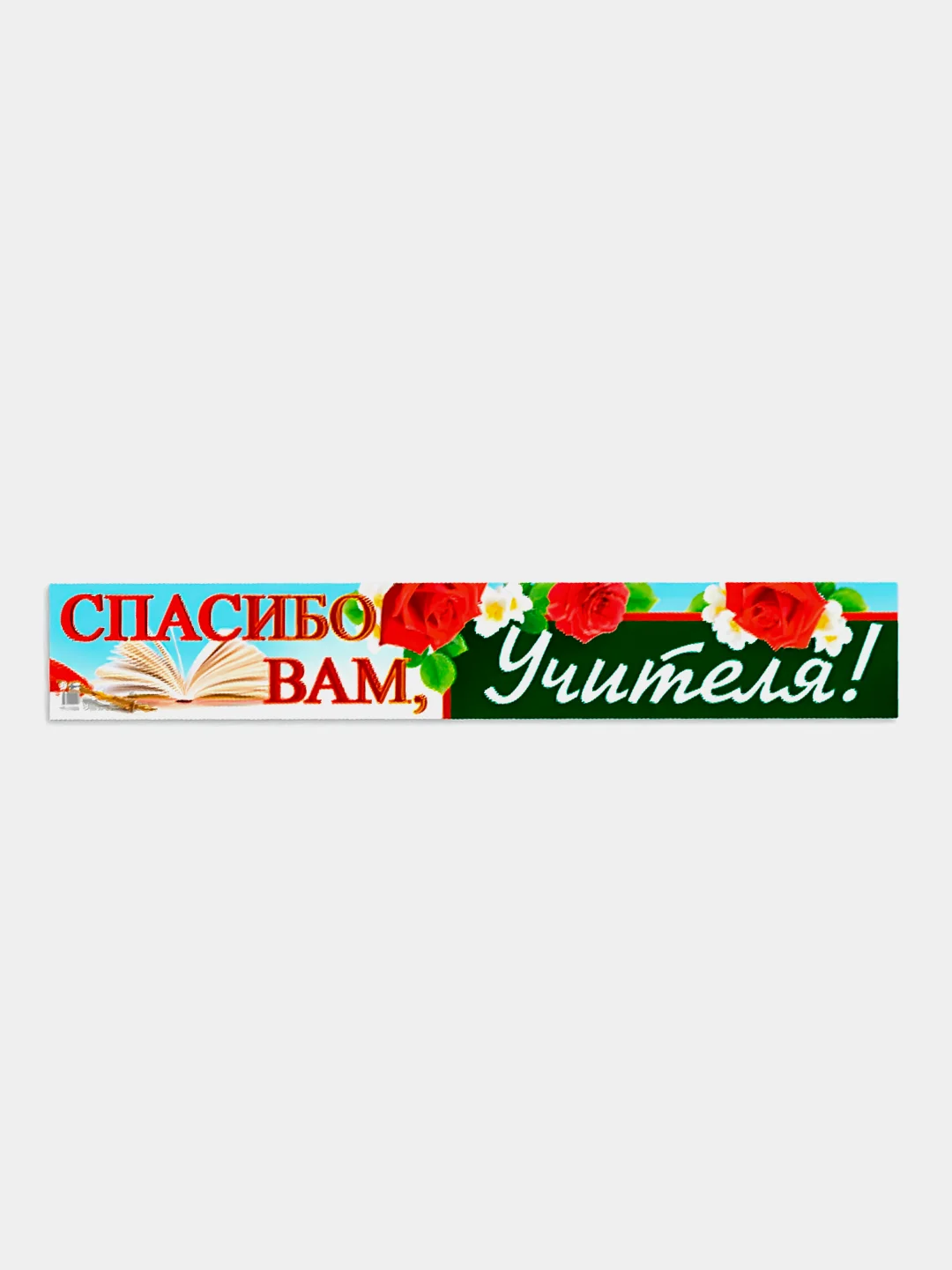Зеленый плакат-полоса для украшения школы
