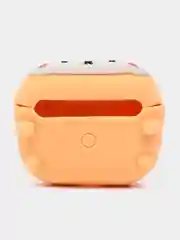 Светло-бежевый чехол для беспроводных наушников Air Pods 3, с карабином, силиконовый