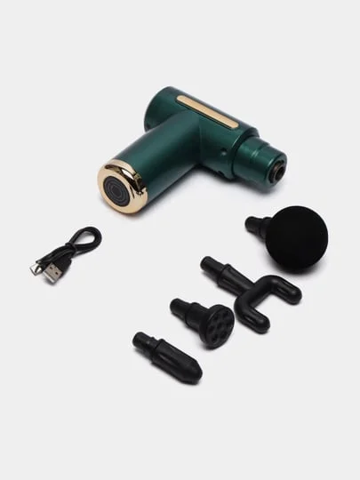 Черный мышечный массажер для тела Fascial Gun, перкуссионный, фасциальный