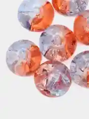 Голубой бусины круглые, стеклянные, с эффектом трещин, 10 мм, 10 штук