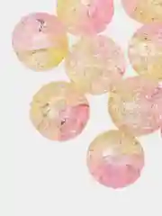 Конфетный бусины круглые, стеклянные, с эффектом трещин, 10 мм, 10 штук