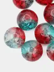 Красный бусины круглые, стеклянные, с эффектом трещин, 10 мм, 10 штук