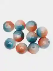 Морской бусины круглые, стеклянные, с эффектом трещин, 10 мм, 10 штук