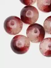 Багровый бусины круглые, стеклянные, с эффектом трещин, 10 мм, 10 штук