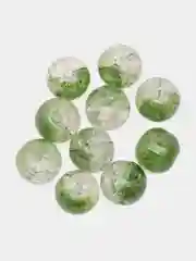 Зеленый бусины круглые, стеклянные, с эффектом трещин, 10 мм, 10 штук