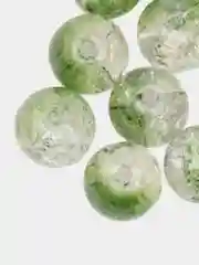 Зеленый бусины круглые, стеклянные, с эффектом трещин, 10 мм, 10 штук
