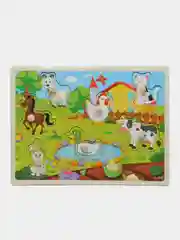 Индиго пазлы-вкладыши деревянные / Рамка вкладыш для малышей Монтессори, 30*22 см