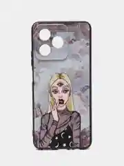 Пудровый чехол для Realme C53 / C51 / Note 50 (Реалми С53/С51/Ноут 50), с принтом