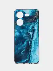 Тёмно-бирюзовый силиконовый чехол для Tecno POVA 5, с принтом, с рисунком, Техно Пова 5