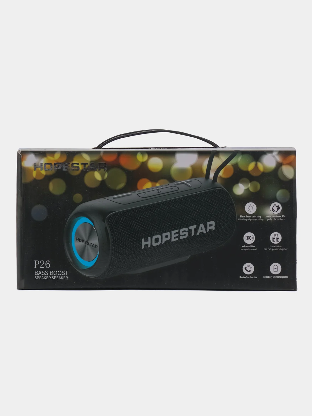 Черный портативная колонка Hopestar Р26, беспроводная, Bluetooth, со светомузыкой