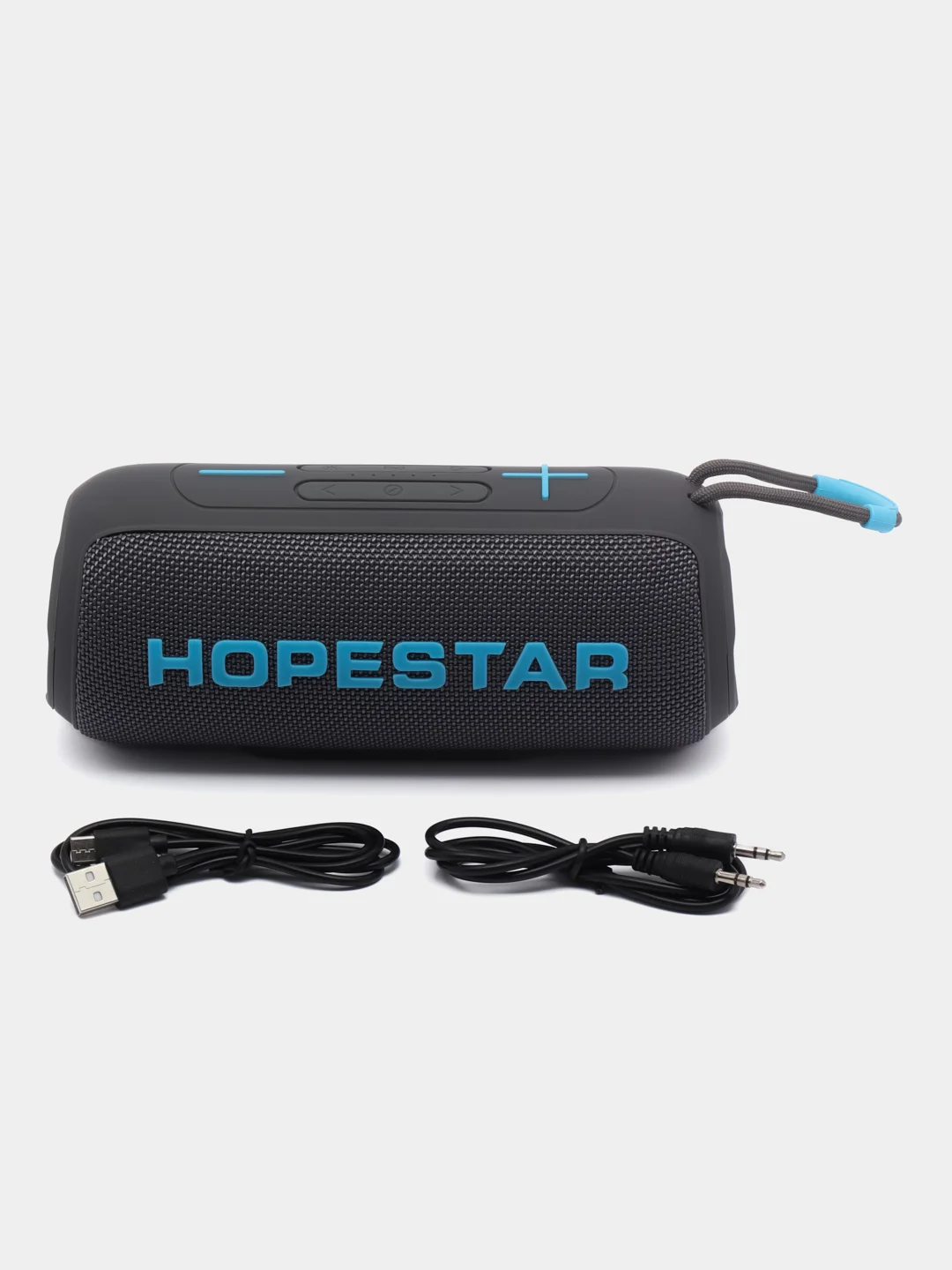 Синий меланж портативная колонка Hopestar Р26, беспроводная, Bluetooth, со светомузыкой