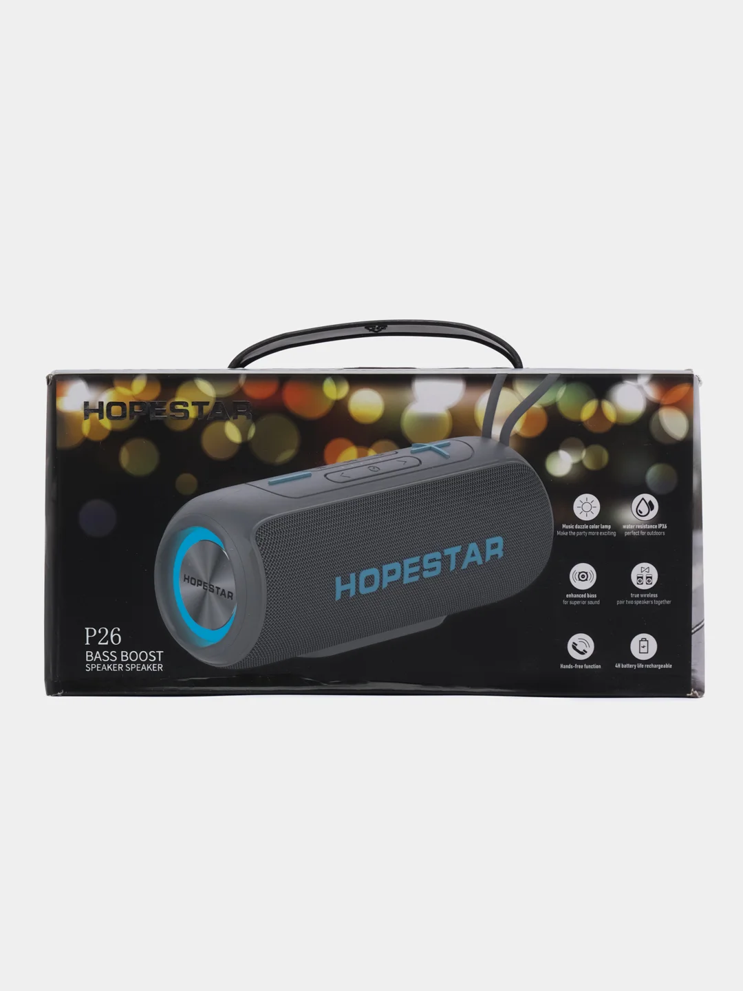 Синий меланж портативная колонка Hopestar Р26, беспроводная, Bluetooth, со светомузыкой