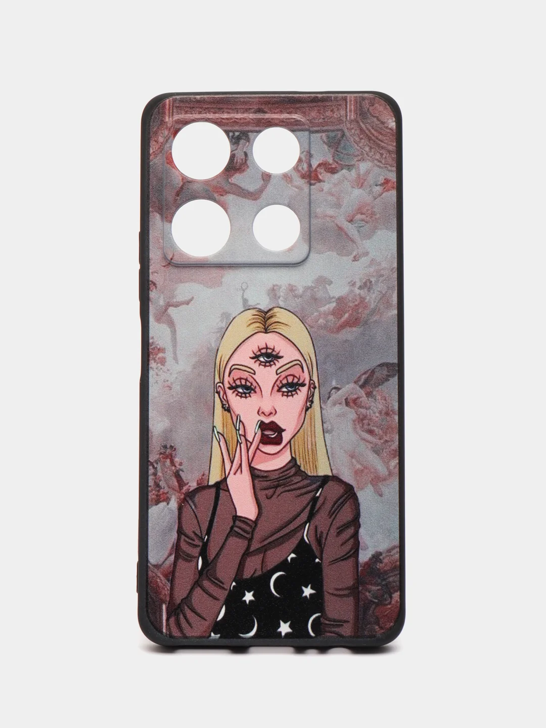 Пудровый силиконовый чехол для Infinix NOTE 30 Pro, с принтом, с рисунком, Инфиникс Нот 30 Про