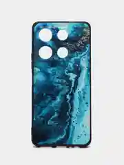Тёмно-бирюзовый силиконовый чехол для Infinix NOTE 30 Pro, с принтом, с рисунком, Инфиникс Нот 30 Про