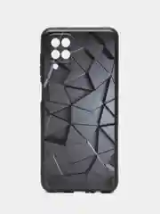 Тёмно-серый силиконовый чехол для Samsung Galaxy A12 / M12, с принтом, с рисунком (Самсунг А12 / М12)