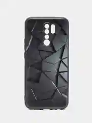 Тёмно-серый силиконовый чехол для Xiaomi Redmi 9, с принтом, с рисунком (Сяоми Редми 9)