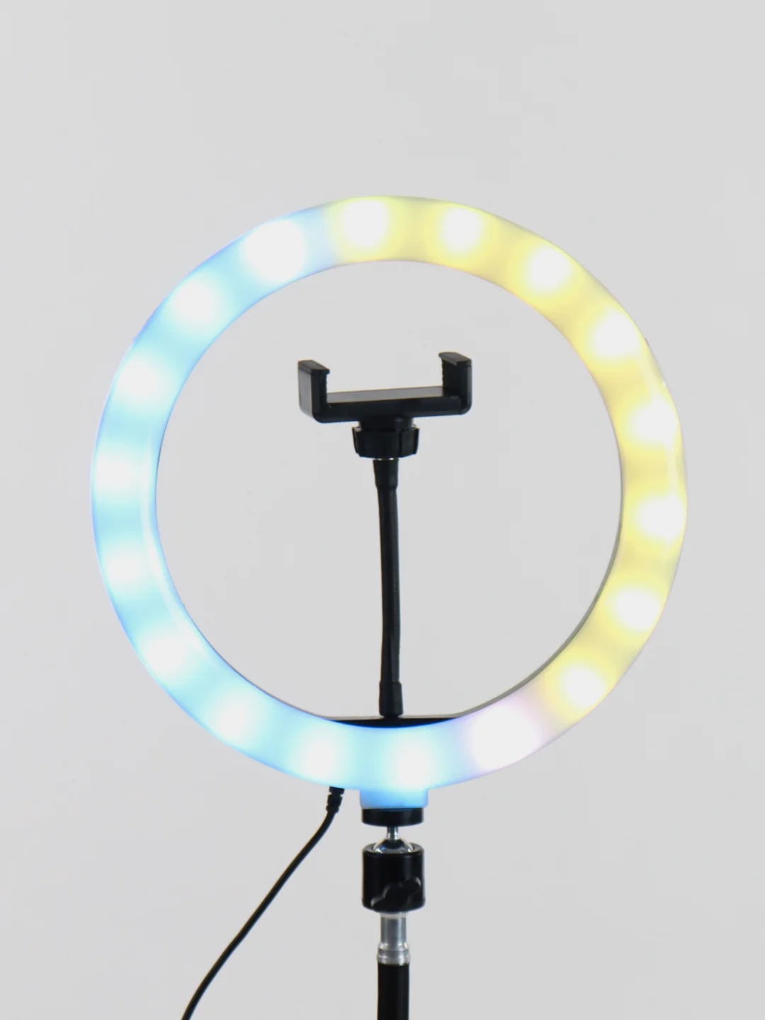 Мощная кольцевая лампа RGB, 26 см, со штативом, 1,6 м, с селфи пультом