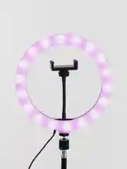 Мощная кольцевая лампа RGB, 26 см, со штативом, 1,6 м, с селфи пультом