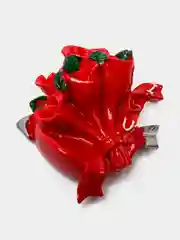 Бордовый магнит цветы сердечко