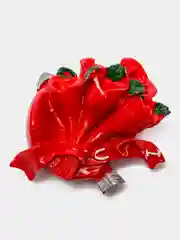 Бордовый магнит цветы сердечко