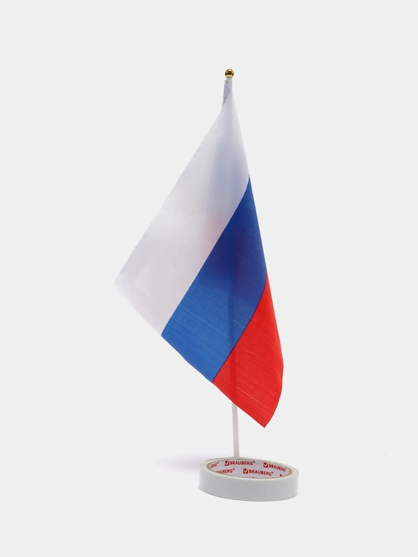 Флаг России, 20х28 см, шток (40 см) , полиэстер