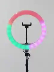 Алый кольцевая лампа RGB 26см цветная с усиленным штативом, селфи лампа для тик ток, для фото