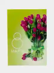 Золотой магнит на холодильник для подарка на 8 марта / Подарок сувенир на 8 марта