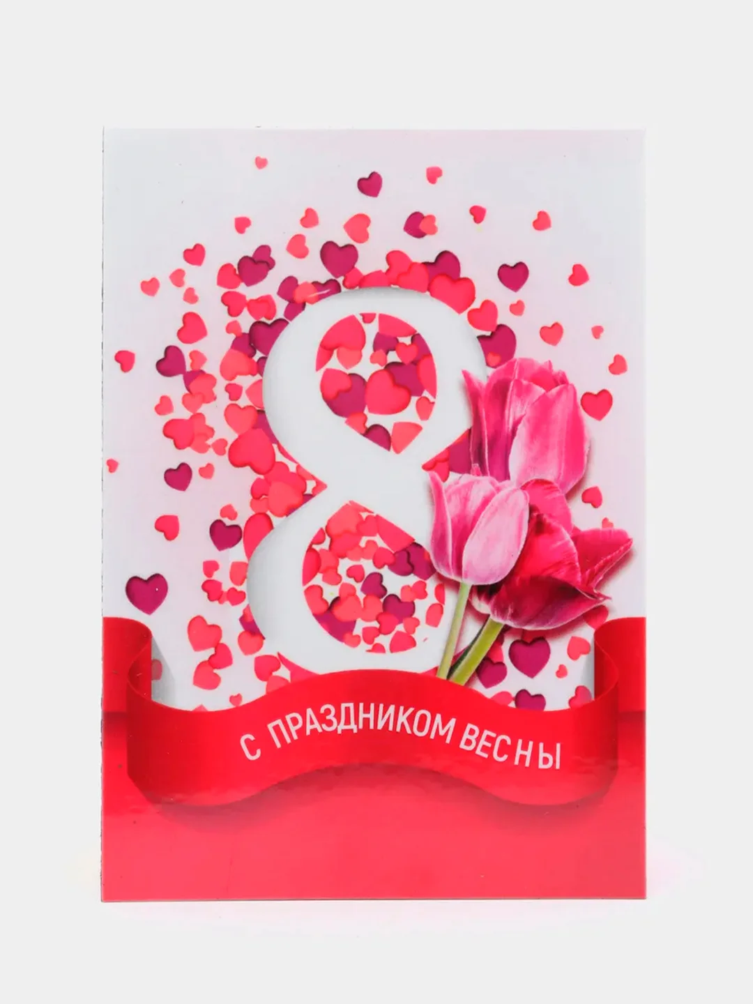 Алый магнит на холодильник для подарка на 8 марта / Подарок сувенир на 8 марта