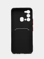 Черный чехол для Itel Vision 3 (Ител Визион 3), с карманом для карт