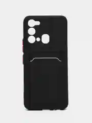 Черный чехол для Itel Vision 3 (Ител Визион 3), с карманом для карт