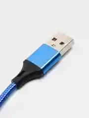 Синий зарядный кабель USB 3 в 1 с оплеткой, с поддержкой быстрой зарядки
