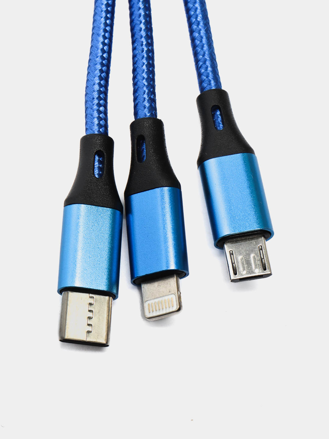 Зарядный кабель USB 3 в 1 с оплеткой, с поддержкой быстрой зарядки купить  по цене 190 ₽ в интернет-магазине Магнит Маркет