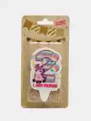 Свеча для торта "С Днём Рождения, рисунки разные, цифра 1 - 8", 5 х 8.5 см