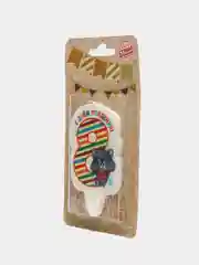 Свеча для торта "С Днём Рождения, рисунки разные, цифра 1 - 8", 5 х 8.5 см
