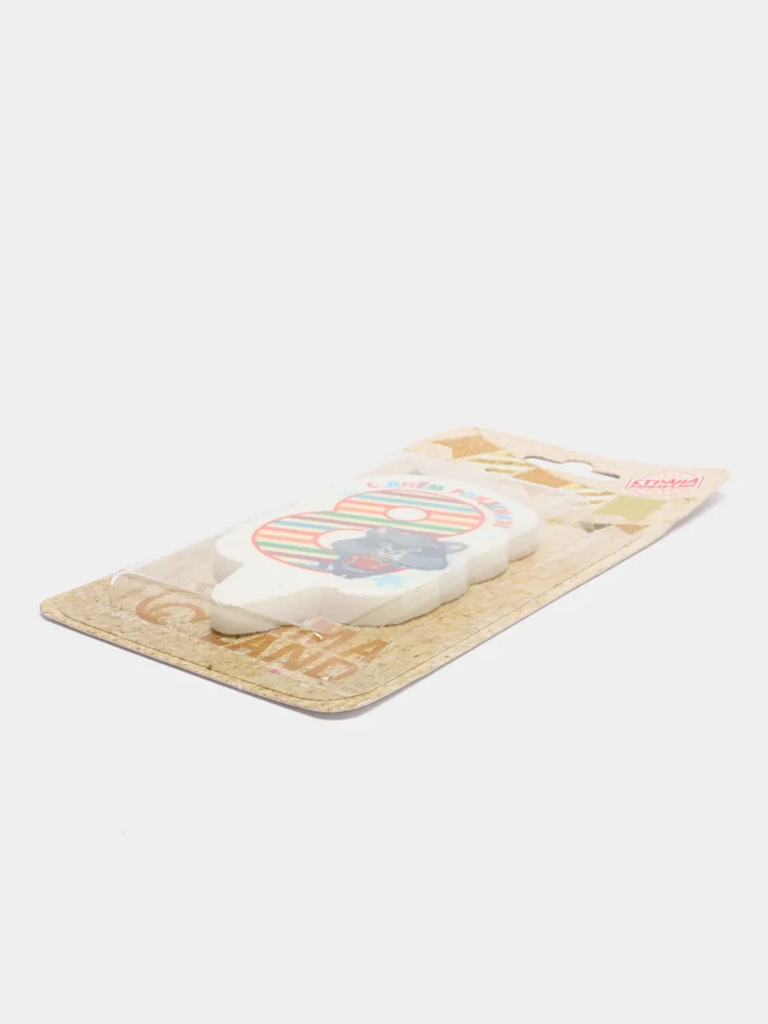 Свеча для торта "С Днём Рождения, рисунки разные, цифра 1 - 8", 5 х 8.5 см