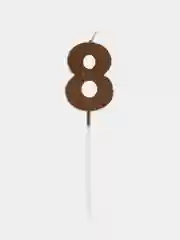 Бронзовый свеча в торт "6 разных цветов", цифра: 0, 1, 2, 3, 4, 5, 6, 7, 8, 9, 5х12 см