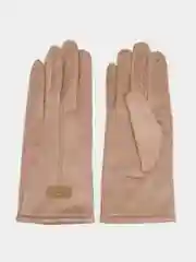 Бежевый меланж перчатки замшевые женские, сенсорные, с начесом